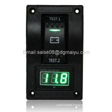 12-24V LED Dual Battery Test Panel Rocker Switch Car Truck Marine Boat Voltmeter 4p on-off-on